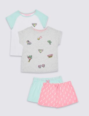 2 Pack Short Pyjamas &#40;3-16 Years&#41;